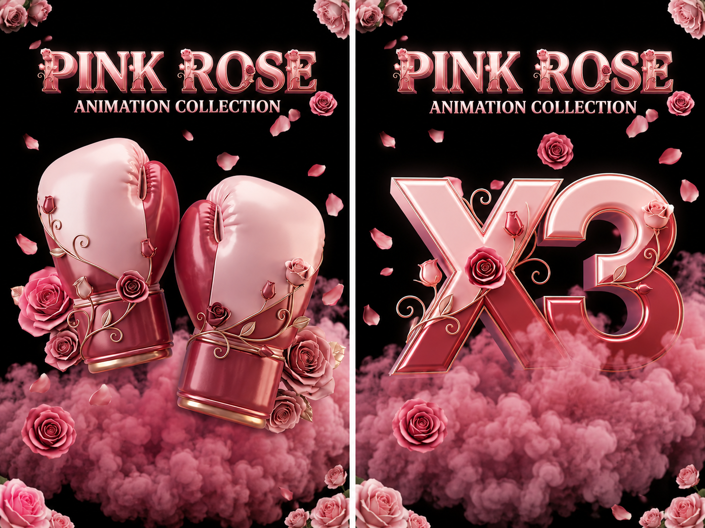 Pink Rose Animation Pack | TikTok Live Stream Effects (Digital Download)