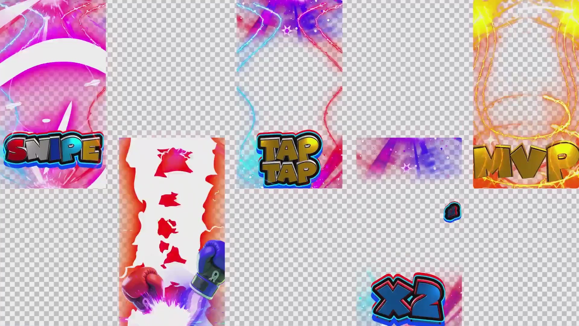 Digital productTikTok Live Animations Pack | MVP, Tap Tap, X2, X3, Gloves, Snipe Effects | Stream Overlays